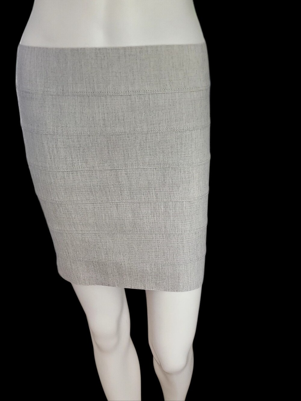 Pleasure Doing Business Light Gray Textured Elastic Bandage Miniskirt